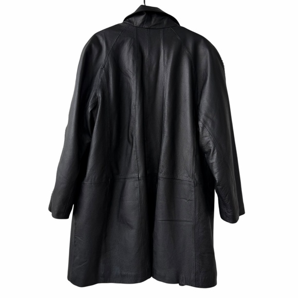 Veranesi Women’s Black Leather Coat with Braided details plus size 24w - Picture 6 of 9